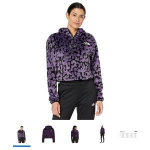 The North Face Women’s Printed Osito 1/4 Zip Hoodie Purple Leopard